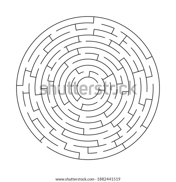 Maze Line Art Game Activity Kids Stock Vector (Royalty Free) 1882441519