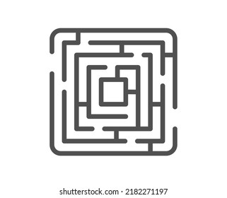 Maze Line Icon. Labyrinth Game Sign. Find Exit Way Symbol. Quality Design Element. Linear Style Maze Icon. Editable Stroke. Vector