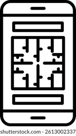 Maze Line Vector Icon Design