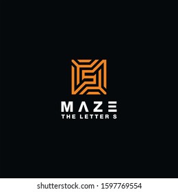 maze logo design letter s vector template