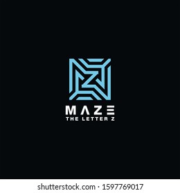maze logo design letter z vector template