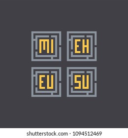 Maze logo labyrinth icon