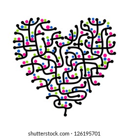 Maze of love, heart shape for your design