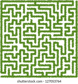 Maze made from leaves