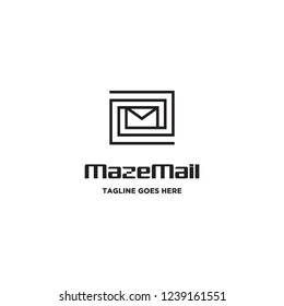 maze mail logo icon vector