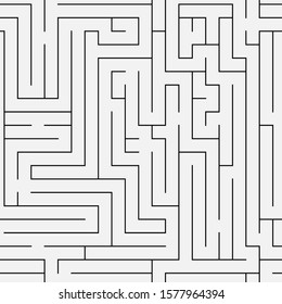 Maze, minimalist vector, black and white color, background pattern