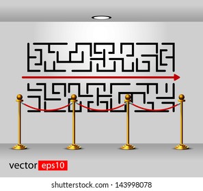  Maze on white wall