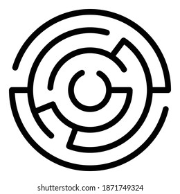 Mache Opportunitätssymbol. Outline-Maze-Gelegenheit, Vektorsymbol für Webdesign einzeln auf weißem Hintergrund