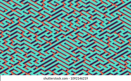 Maze pattern abstract background with colorful labyrinth for mobile lock screen, poster or wallpaper
