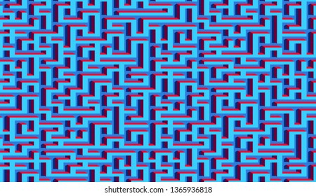 Maze pattern abstract background with vibrant colorful labyrinth for mobile lock screen, poster or wallpaper