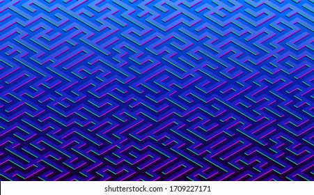 Maze pattern abstract background with vibrant colorful labyrinth for mobile lock screen, poster or wallpaper