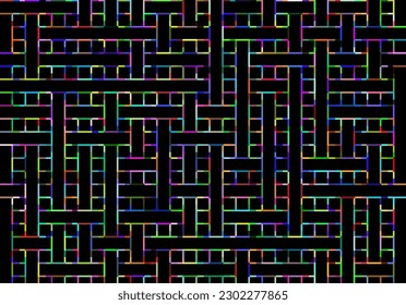 maze pattern with rainbow striped patern 1990s techno theme background for advertisement website template website template,cover landingpage label design vector eps.