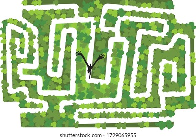 maze with a person on a green background