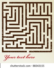 Maze printed on old paper