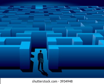 Maze of problems and choices to reach a success