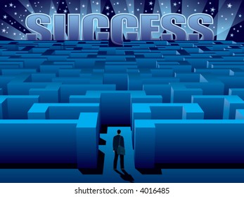 Maze of problems and choices to reach a success