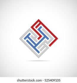 Maze puzzle, abstract business strategy concepts template.