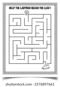 Maze puzzle activities book page for children 