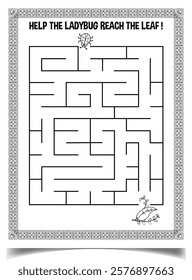 Maze puzzle activities book page for children 