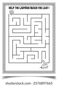 Maze puzzle activities book page for children 