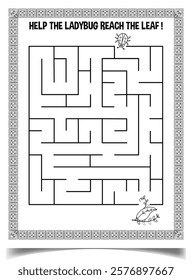 Maze puzzle activities book page for children 