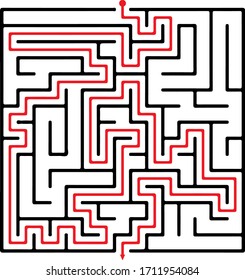 Maze, un rompecabezas del laberinto para los niños. Entrada y salida. Juego de rompecabezas para niños. Vector