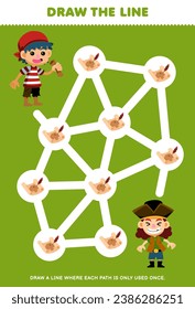 Maze puzzle for children help the boy collect all treasure map printable pirate worksheet