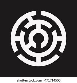 maze puzzle find a way round white on black 1