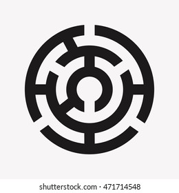 maze puzzle find a way round black on white 1