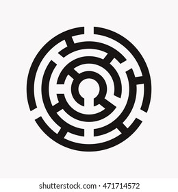 maze puzzle find a way round black on white