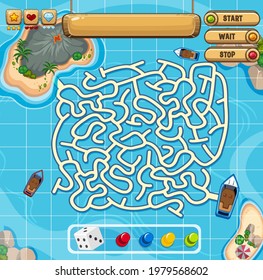 Maze puzzle game activity for children illustration