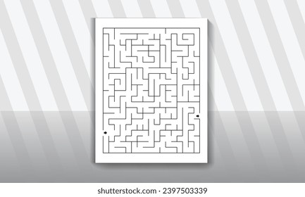 Maze puzzle game for children. Outline maze or labyrinth game