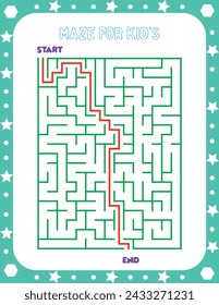 Maze Puzzle game for kids illustration