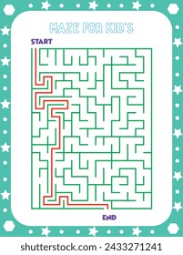 Maze Puzzle game for kids illustration