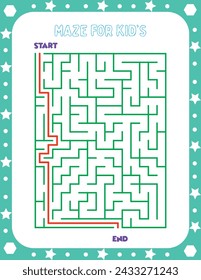Maze Puzzle game for kids illustration