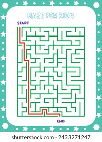 Maze Puzzle game for kids illustration