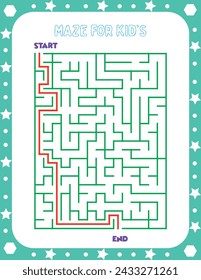 Maze Puzzle game for kids illustration