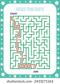 Maze Puzzle game for kids illustration