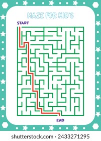 Maze Puzzle game for kids illustration