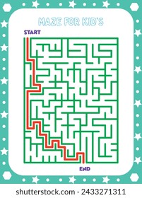 Maze Puzzle game for kids illustration