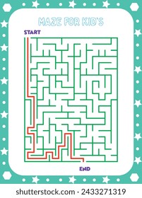 Maze Puzzle game for kids illustration