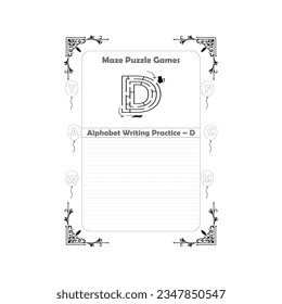Maze Puzzle Games Alphabet With Mouse And Cat