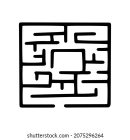 Maze Puzzle Linie Vektordoodle einfache Symbol
