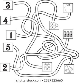 Maze puzzle : Math the number with the correct answer