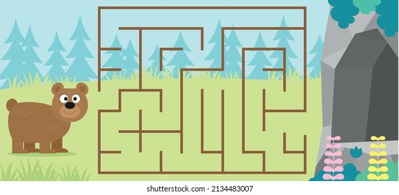 Página de rompecabezas de Maze para niños con temática alienígena