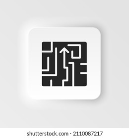 Maze, puzzle, strategy neumorphic style vector icon. Simple element illustration from UI concept. Maze, puzzle, strategy neumorphic style vector icon.
