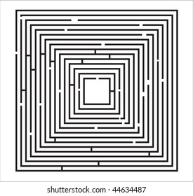 Maze Puzzle vector Illustration on a white background. Raster version also available.