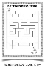 Maze puzzle vector worksheet for children