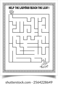 Maze puzzle worksheet for children