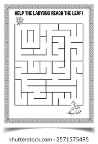 Maze puzzle worksheet for children